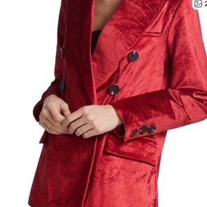 Free People velvet Ashby blazer Red Size XL NWOT
